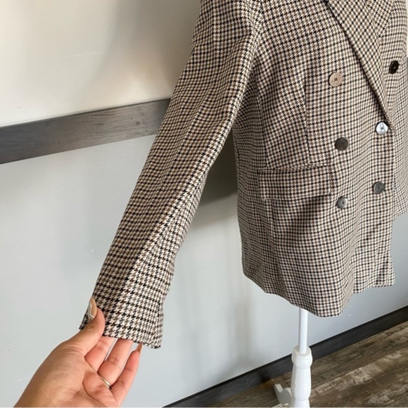 JOIE women’s houndstooth double breasted blazer jacket two pockets - Picture 9 of 17